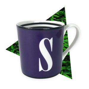 Kate Spade To the Letter Monogram S Standard Coffee Mug Lenox  Royal Blue